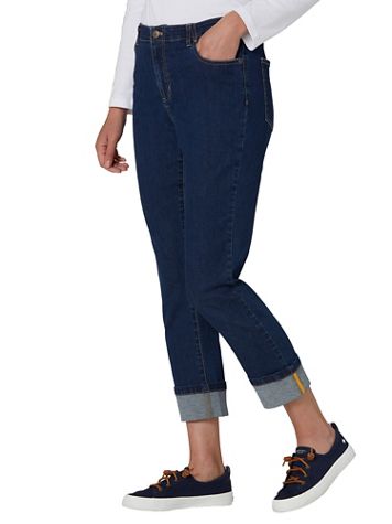 DreamFlex Denim Comfort-Waist Cuffed Jeans - Image 1 of 4