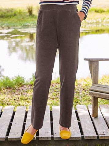 Corded Velour Slim Pull-On Pants - Image 1 of 5