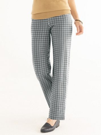 Everyday Knit Check-Print Pants - Image 1 of 5