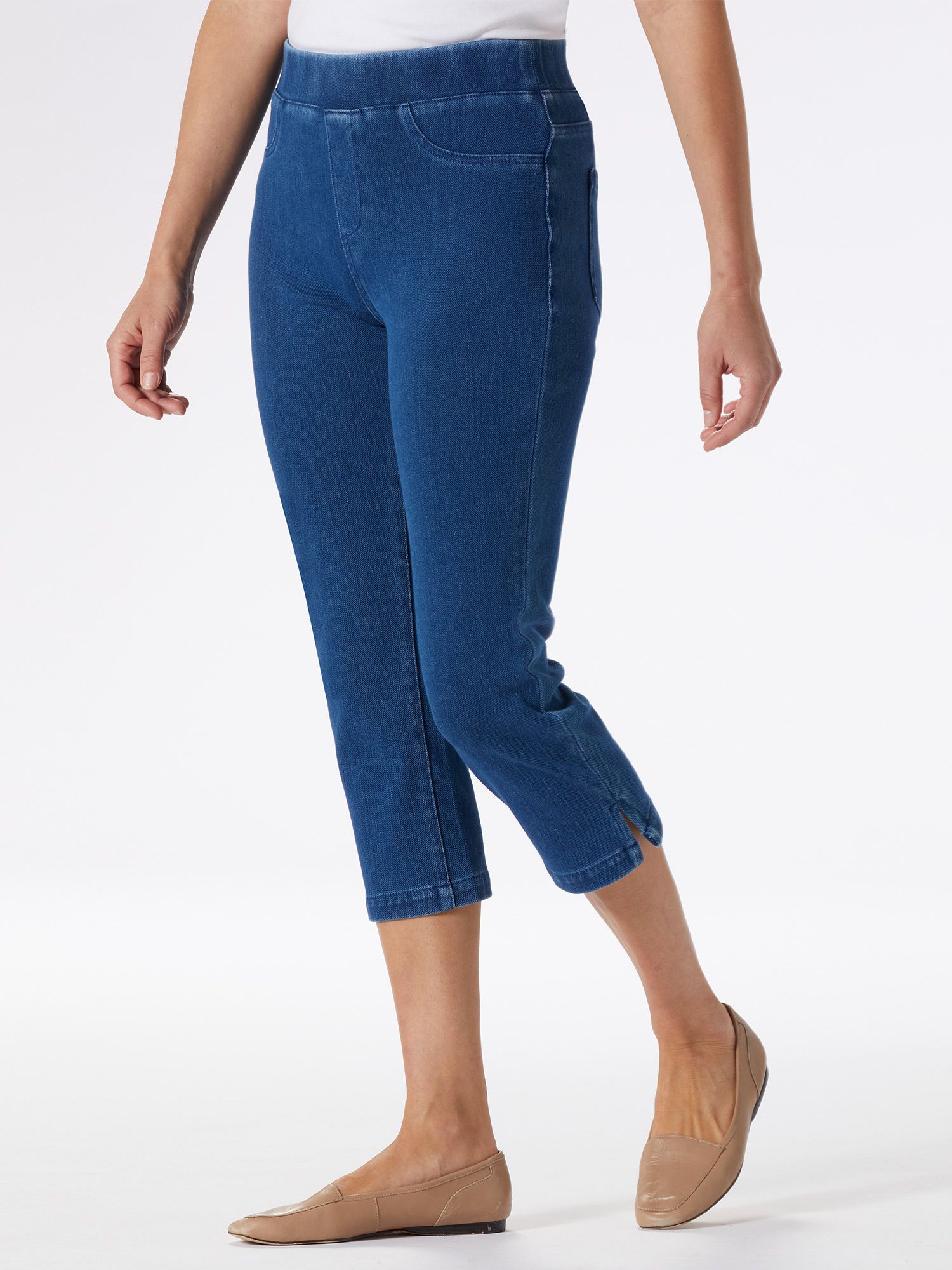 Classic Knit Denim Capris