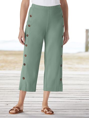 Sahara Side-Button Knit Capris