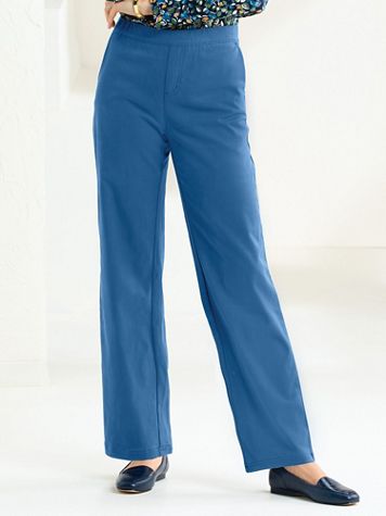 Tencel/Cotton ComfortFlex Straight-Leg Pants - Image 1 of 3