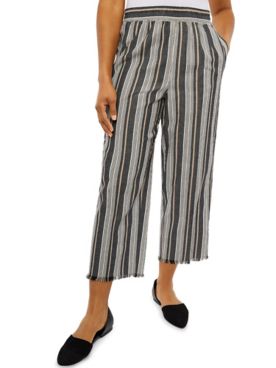 Alfred Dunner® Marrakech Stripe Ankle Pant with Fringe