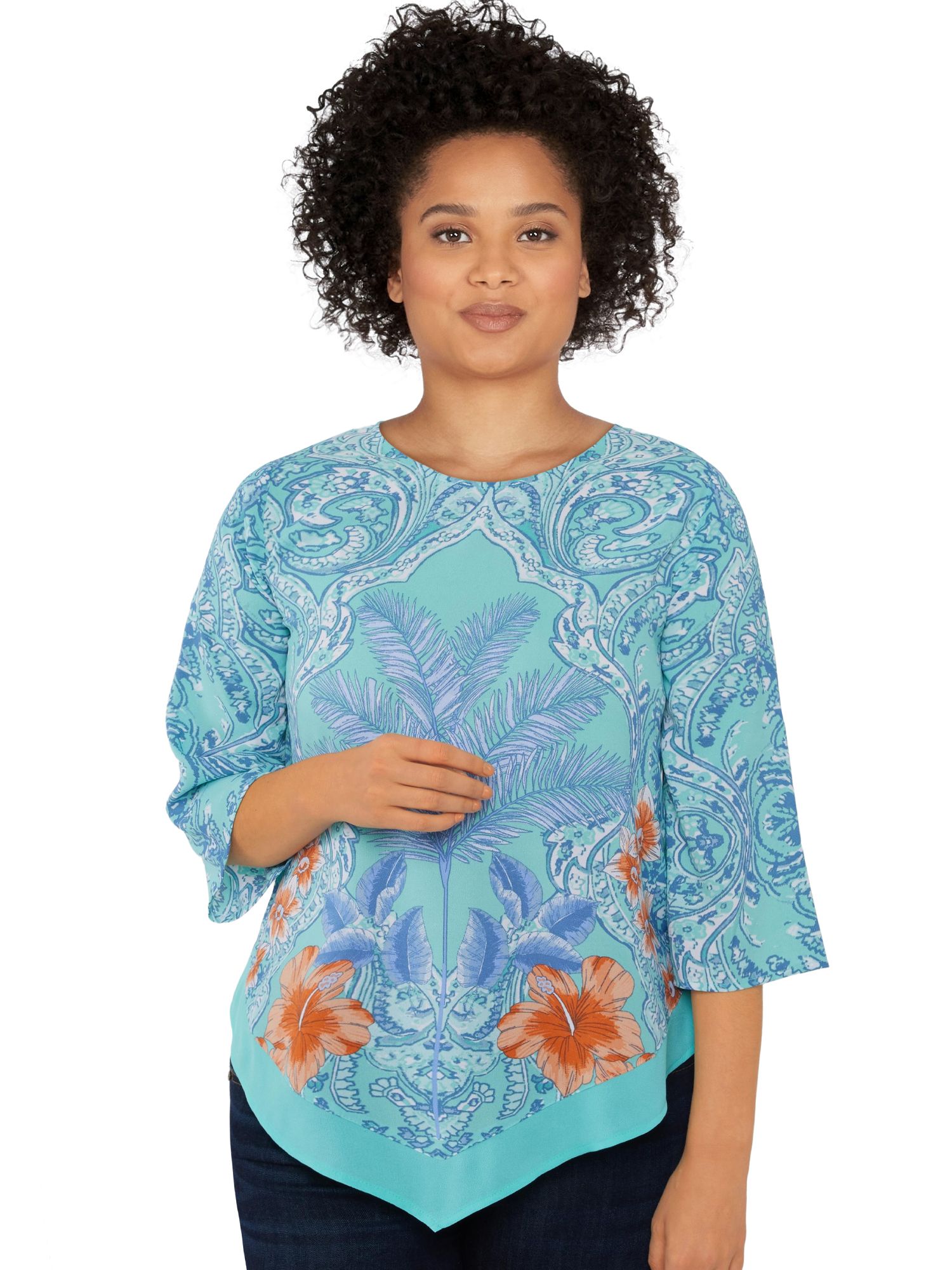 Ruby Rd® Botanical Garden Palm Tropic Top
