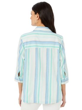 Thea 3/4 Sleeve Oasis Stripe Shirt