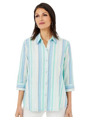 Thea 3/4 Sleeve Oasis Stripe Shirt - Image 4 of 4