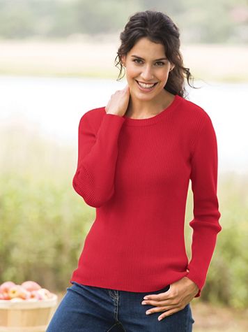 Ribbed Cotton Crewneck Sweater - Image 3 of 3