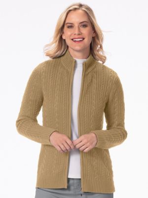 Iconic Cable Zip Cardigan Sweater - Appleseed's
