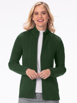 Iconic Cable Zip Cardigan Sweater - Appleseed's
