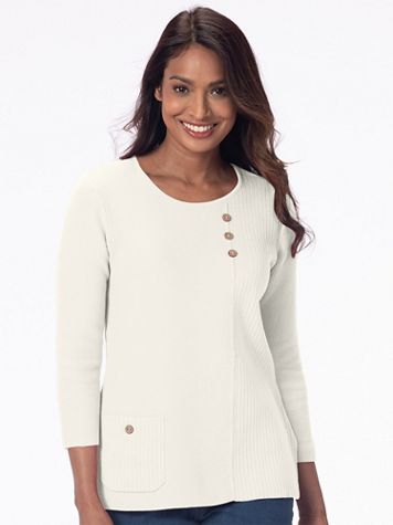 Lyrical Lines Cotton Sweater - Image 1 of 11