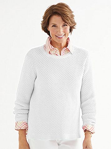 Honeycomb-Stitch Sweater - Image 1 of 2