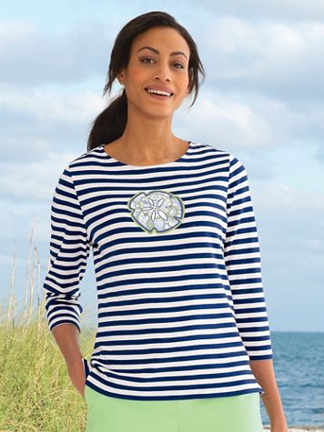 Simply Stripes Sand Dollar Tee - Image 3 of 3