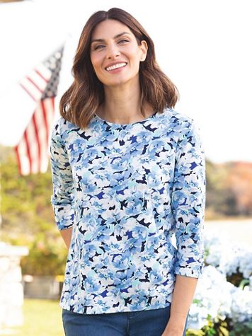 Peony-Print Tee