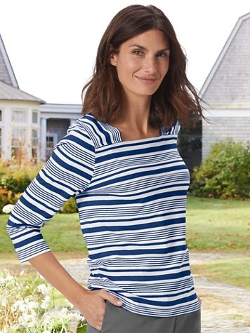 Variegated Stripe Square-Neck Tee - Image 1 of 6