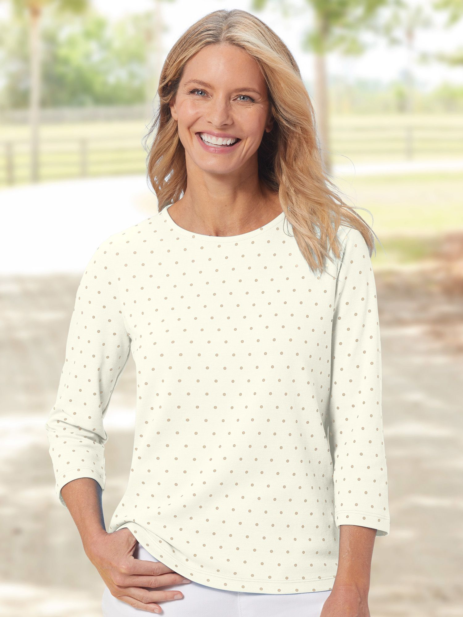 3/4 Sleeve Dot Tee