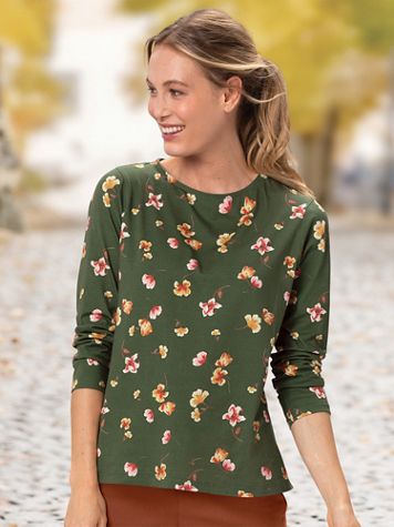 Prima Cotton Falling Flowers Tee - Image 2 of 2