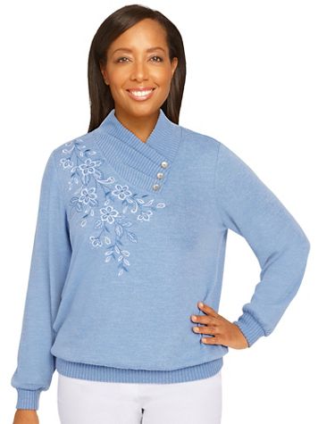 Alfred Dunner® Victoria Falls Heather Knit Pullover - Image 5 of 5