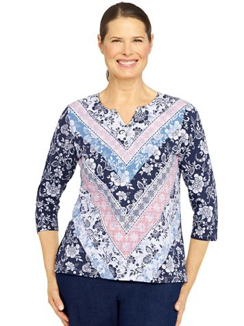 Alfred Dunner® Shenandoah  Valley Chevron Print Knit Top - Image 5 of 5