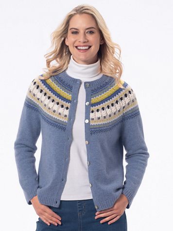 Soft Wool-Blend Sheep Cardigan Sweater - Image 3 of 3
