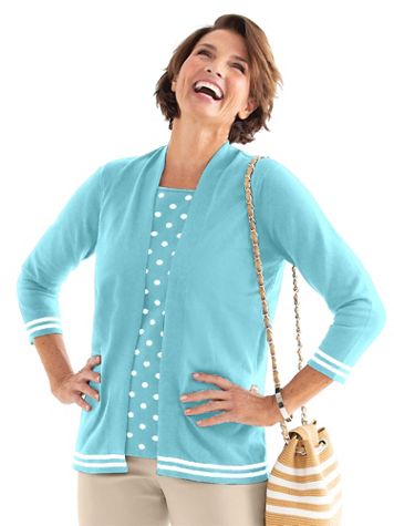 Tipped-Dot Sweater Topper - Image 1 of 7