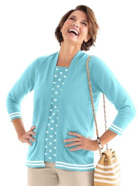 Tipped-Dot Sweater Topper