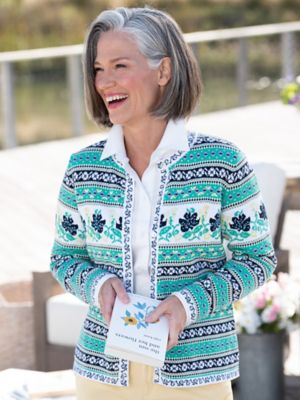 floral cardigan sweater