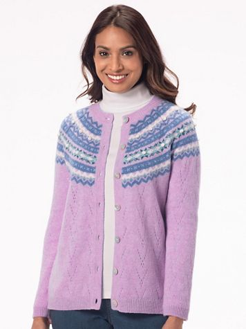 Limited-Edition Alpine Frost Fair Isle Cardigan Sweater - Image 1 of 3