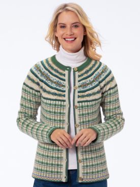 Limited-Edition Plaid Fair Isle Cardigan Sweater