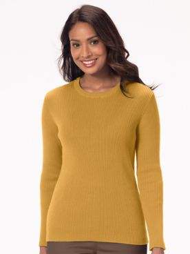 Ribbed Cotton Crewneck Sweater