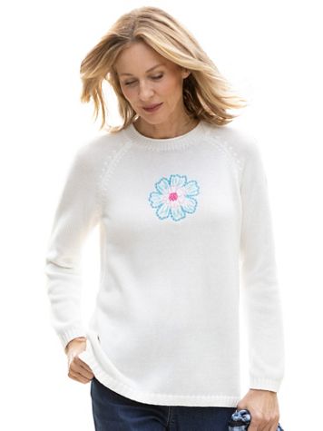 Tickled Pink Embroidered Sweater
