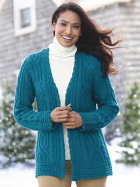 Limited-Edition Open-Front Mixed-Stitch Cardigan