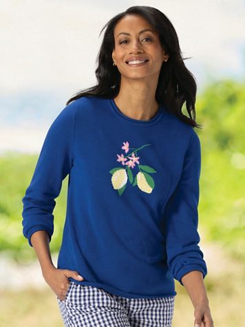 Summer Charm Cotton Jacquard Sweater - Image 1 of 7