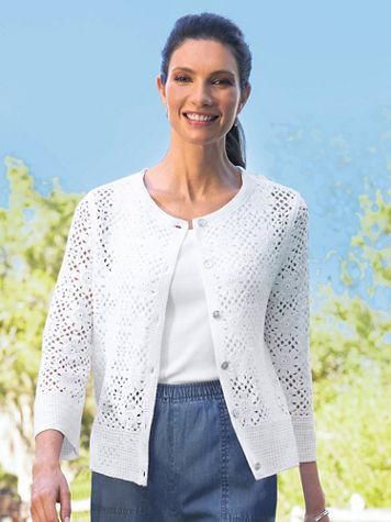 Limited-Edition Cotton Crochet Cardigan - Image 3 of 3