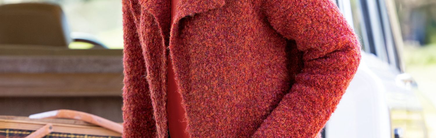 Luxe Boucle Cardigan & Prima Cotton Solid Turtleneck
