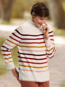 Donegal Stripe Mockneck Sweater