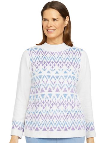 Alfred Dunner® Victoria Falls Fairisle Pattern Sweater - Image 1 of 4