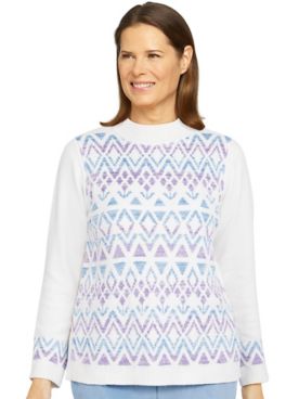 Alfred Dunner® Victoria Falls Fairisle Pattern Sweater