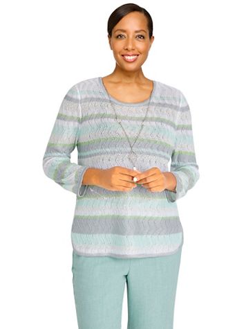Alfred Dunner® Ladylike Nautical Stripe Sweater - Image 2 of 2