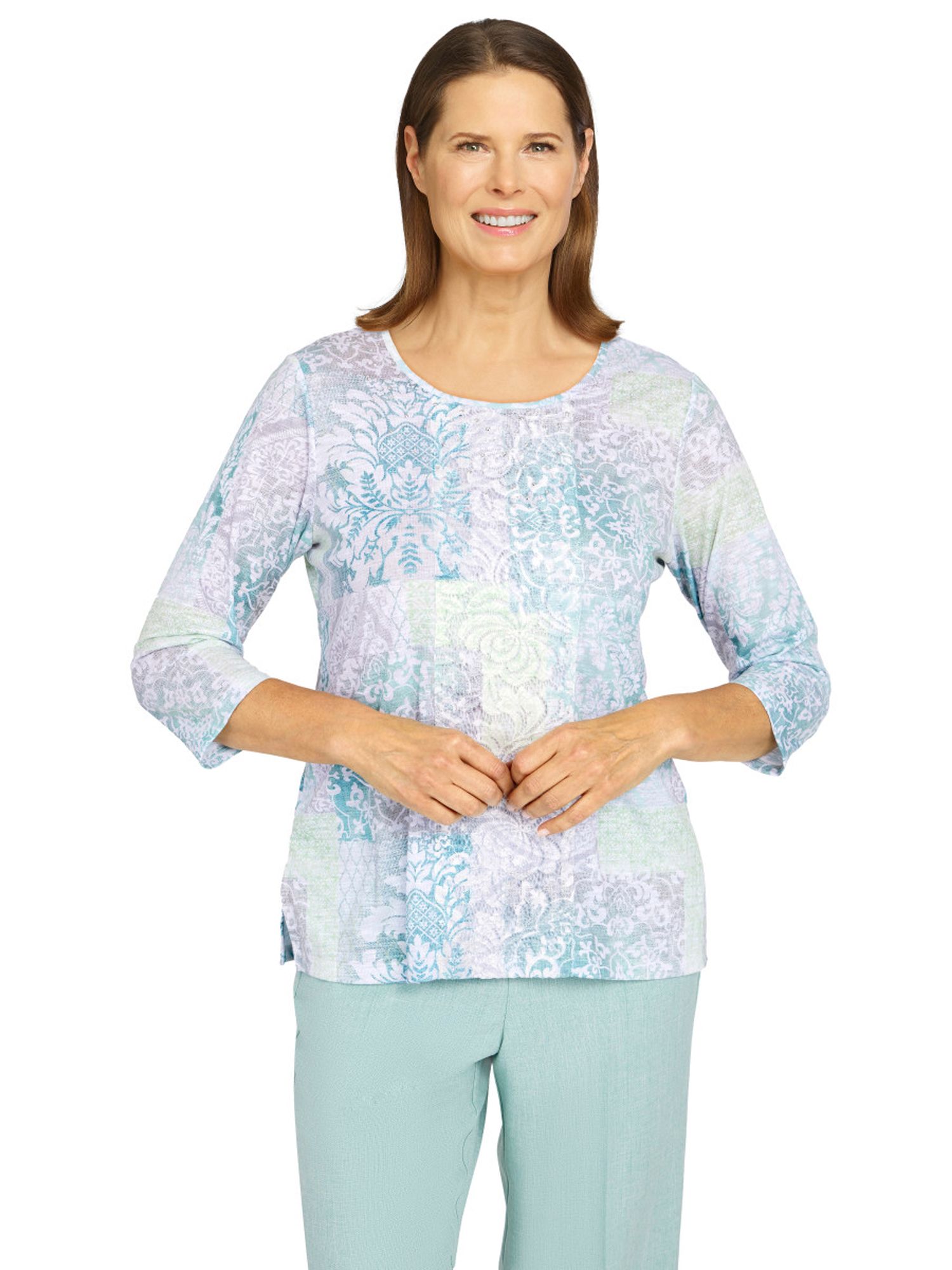 Alfred Dunner® Ladylike Patchwork Print Knit Top