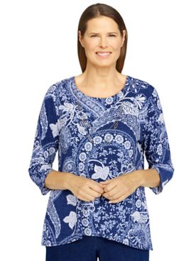 Alfred Dunner® Bright Idea Paisley Floral Knit Top