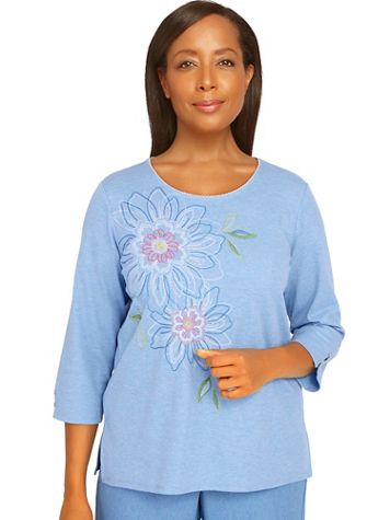 Alfred Dunner® Peace Of Mind Embroidered Knit Top - Image 2 of 2