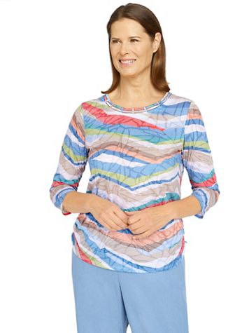 Alfred Dunner® Peace Of Mind Abstract Stripe Top - Image 2 of 2
