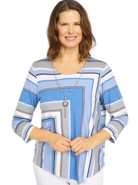 Alfred Dunner® Classic Spliced Stripe Top