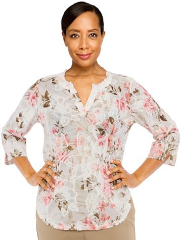 Alfred Dunner® Best Dressed Floral Spray Top - Image 2 of 2