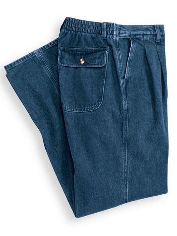John Blair Relaxed-Fit Back-Elastic Twill and Denim Pants - Image 5 of 6