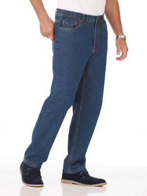 mens side elastic waist jeans