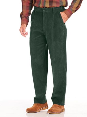 John Blair Relaxed-Fit Hidden Elastic Wide-Wale Corduroy Pants - Blair