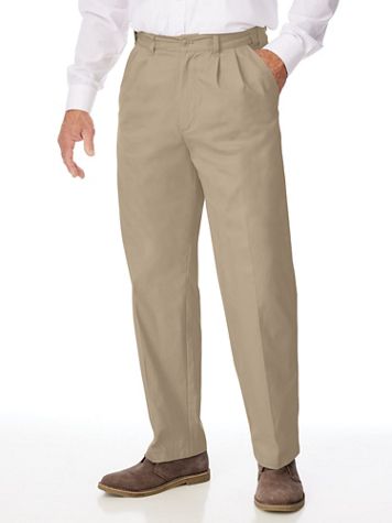 JohnBlairFlex Adjust-A-Band Relaxed-Fit Pleated Chinos - Image 1 of 7