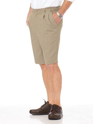 JohnBlairFlex Adjust-A-Band Relaxed-Fit Pleated Shorts - Image 1 of 4
