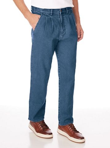 JohnBlairFlex Relaxed-Fit Back-Elastic Twill and Denim Pants - Image 1 of 4